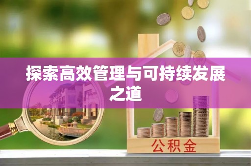 赵县探索高效管理与可持续发展之道