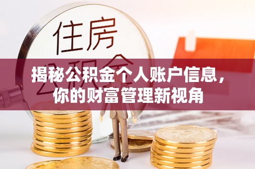 赵县揭秘公积金个人账户信息，你的财富管理新视角